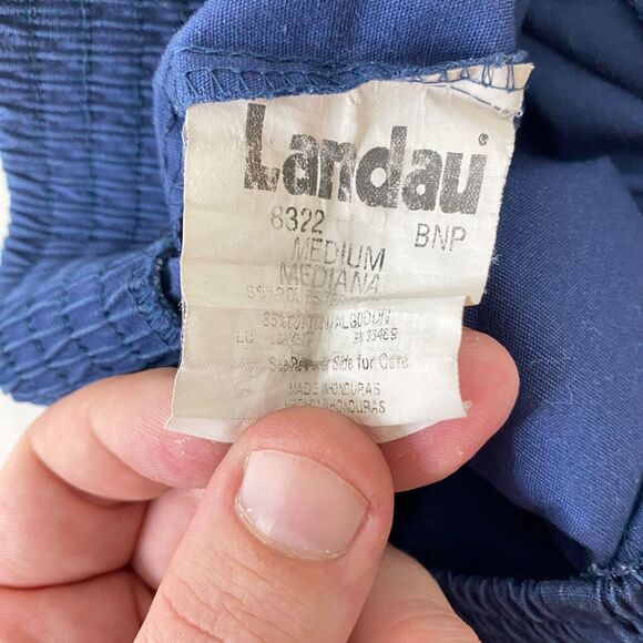 Womens Medium Scrub Pants Landau Blue Elastic Waist and Ankles - Picture 10 of 12